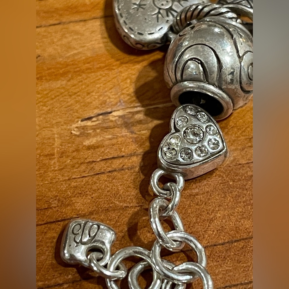 BRIGHTON Silver Charm Bracelet Boy & Girl, Hearts - Picture 6 of 8